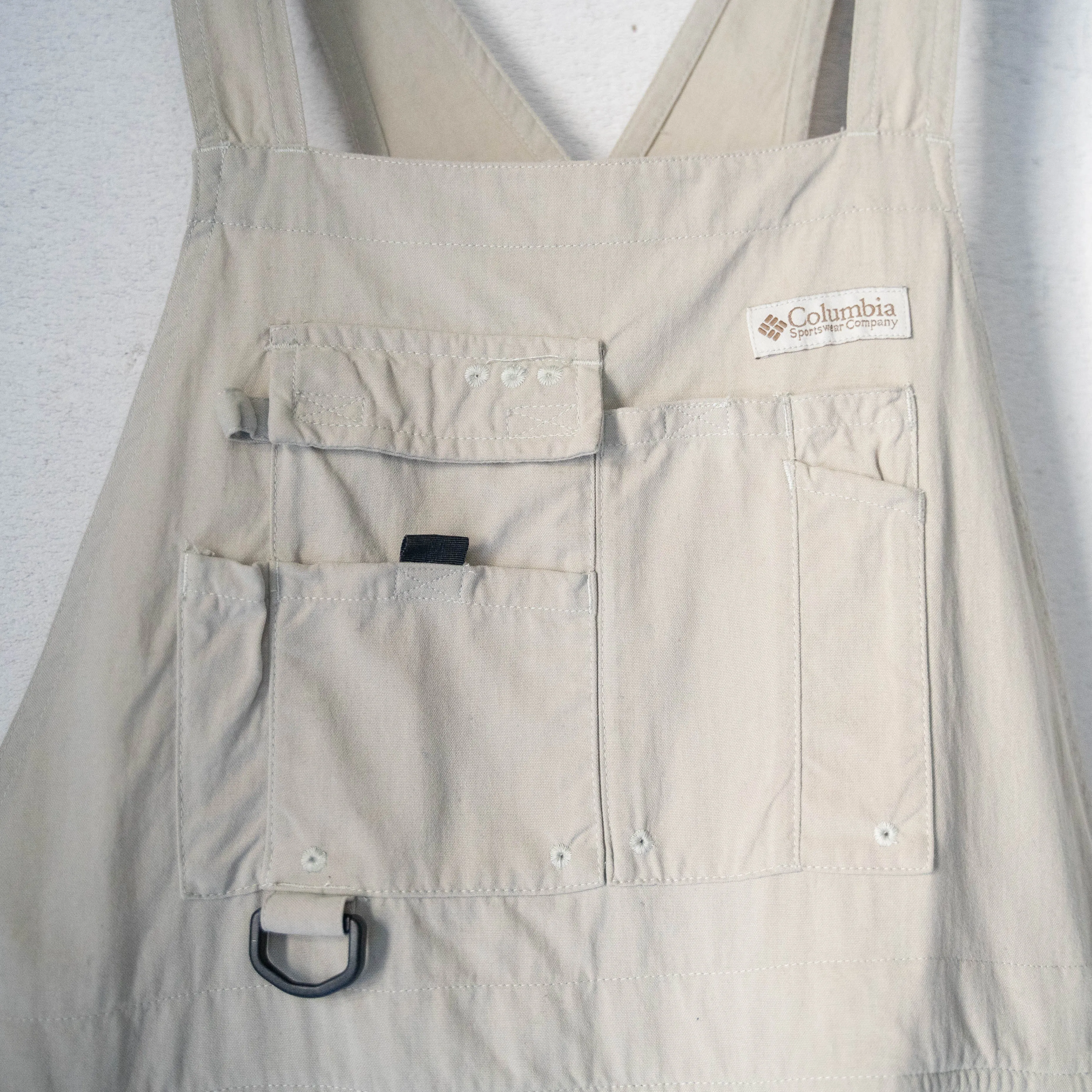 1990-00s 'Columbia' light beige color detachable overall