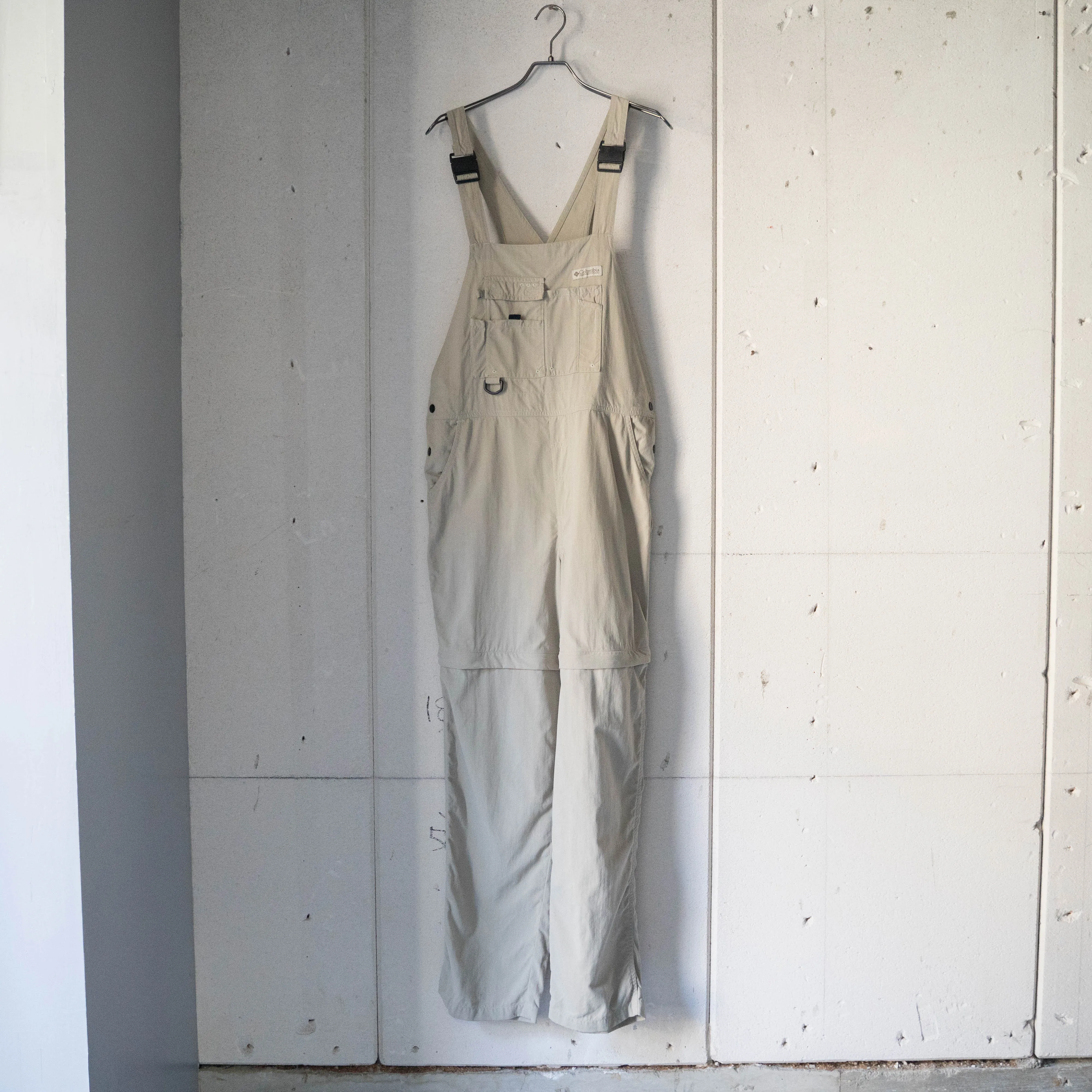 1990-00s 'Columbia' light beige color detachable overall