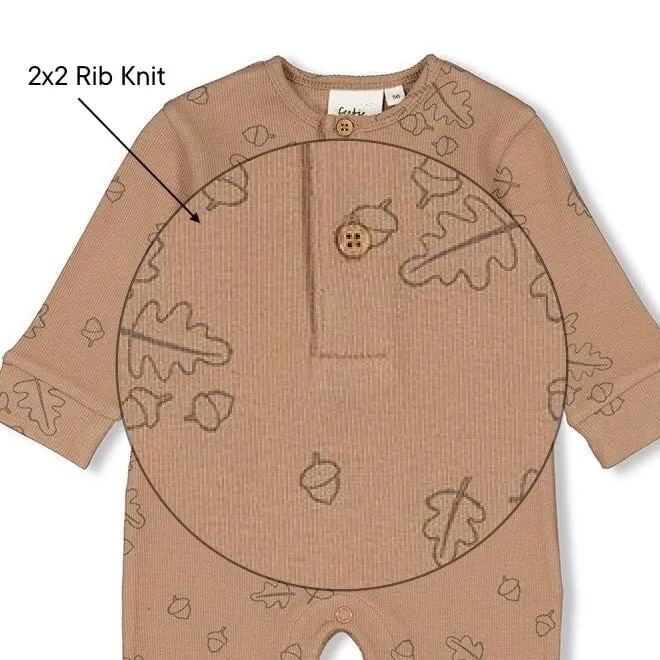 ACORN - 2x2 Rib Knit Allover Print Classic Overall