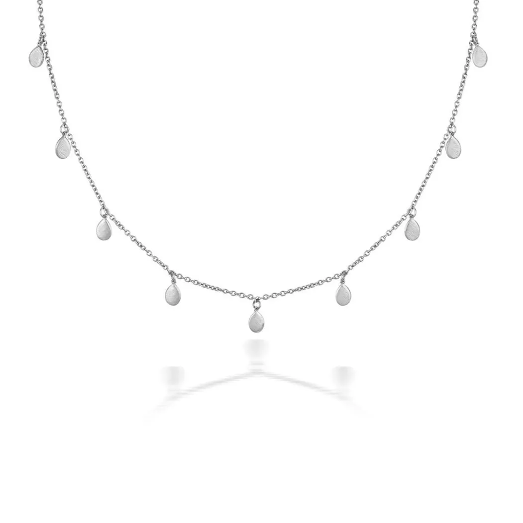 Apple Nine Pip Necklace, Silver
