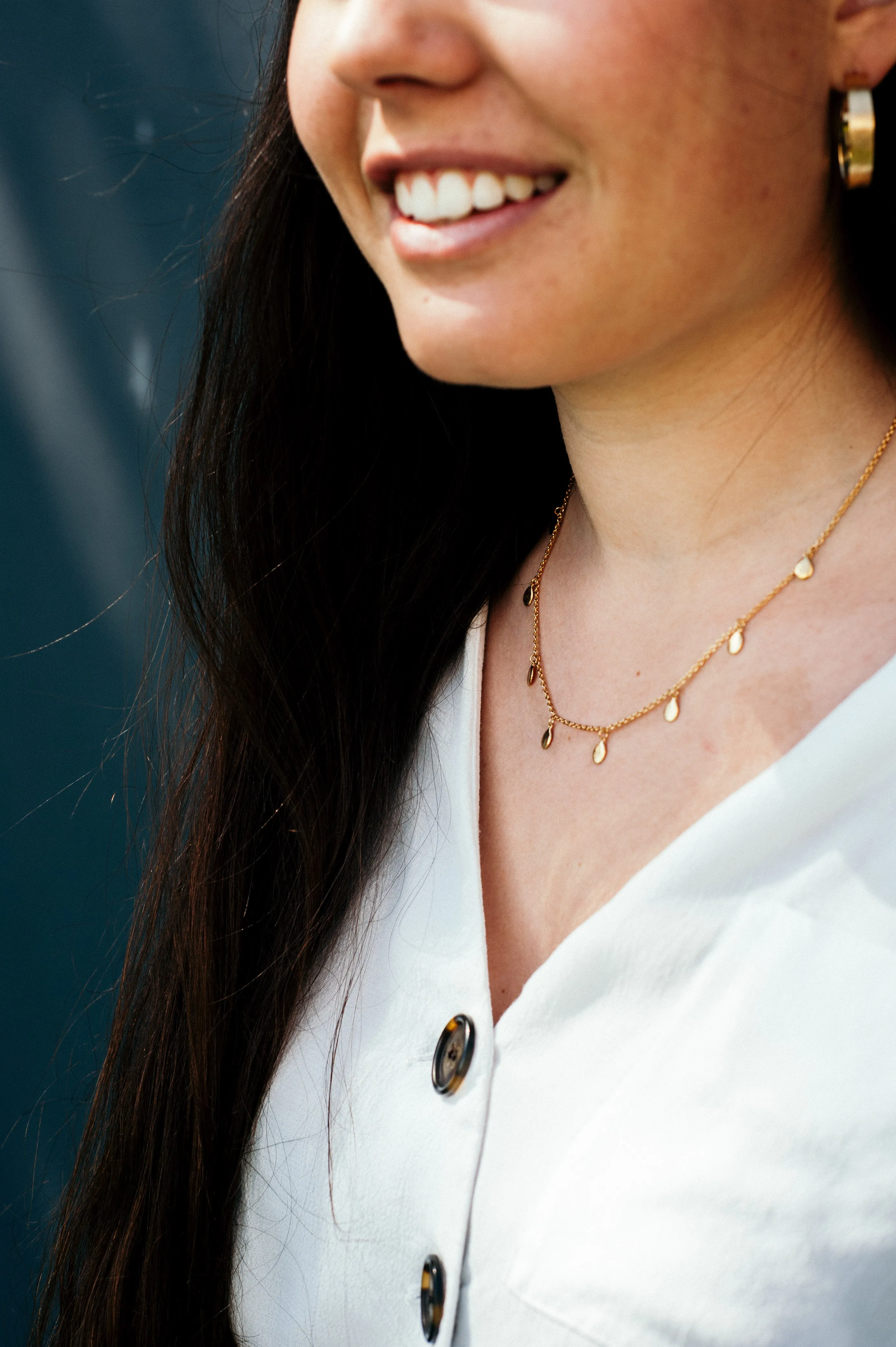 Apple Nine Pip Necklace, Silver