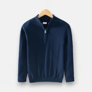 Autumn half zipper cotton sweater