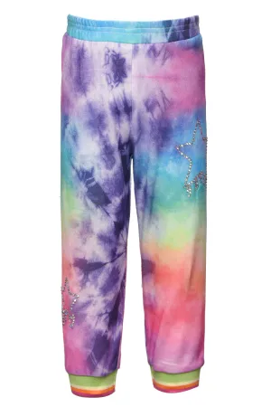 Baby Sara Purple Tie Dye Rhinestone Star Joggers