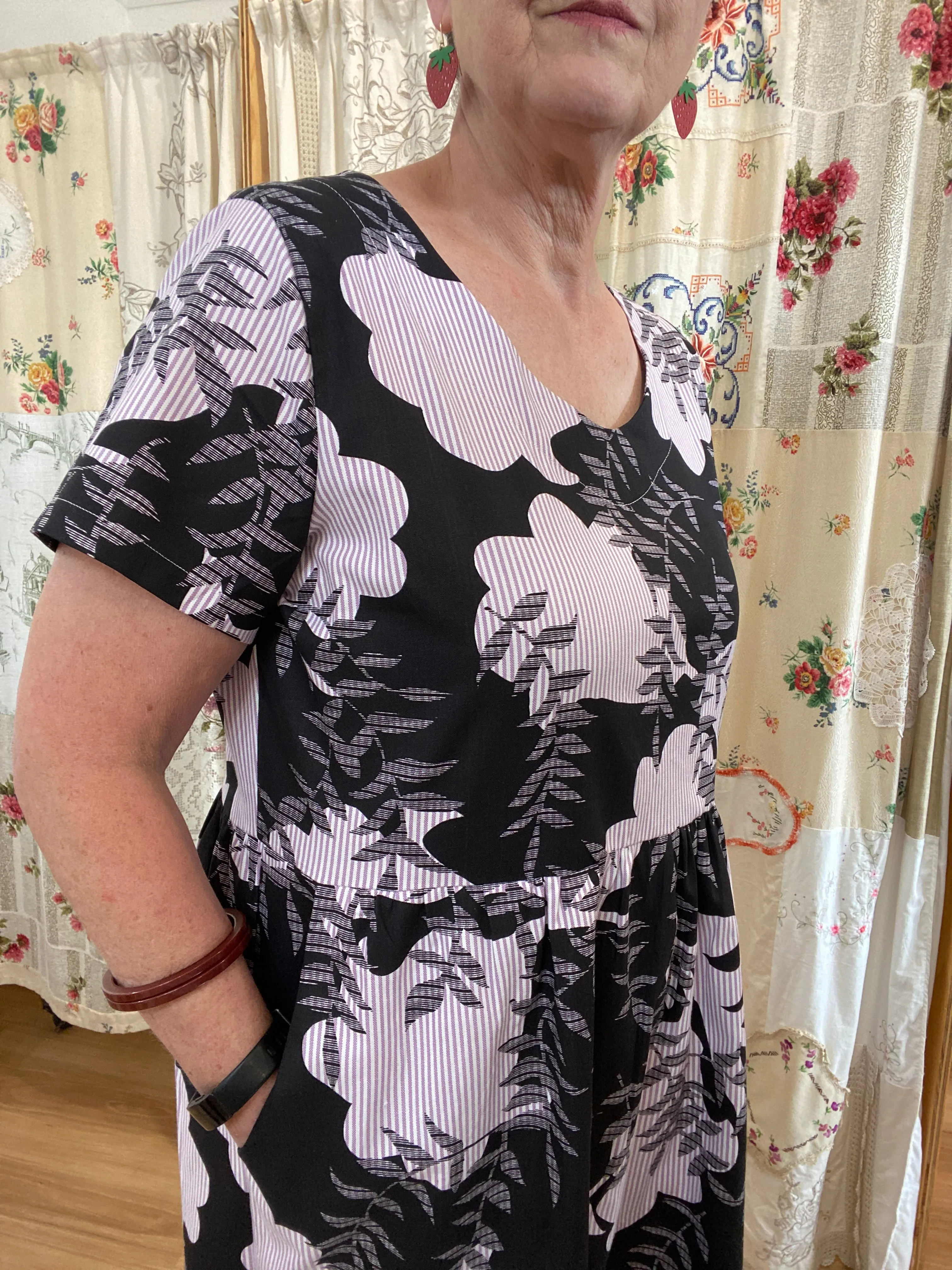 Berserk Spring Fling cotton Gathered Dress with pockets
