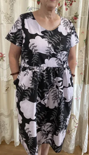 Berserk Spring Fling cotton Gathered Dress with pockets