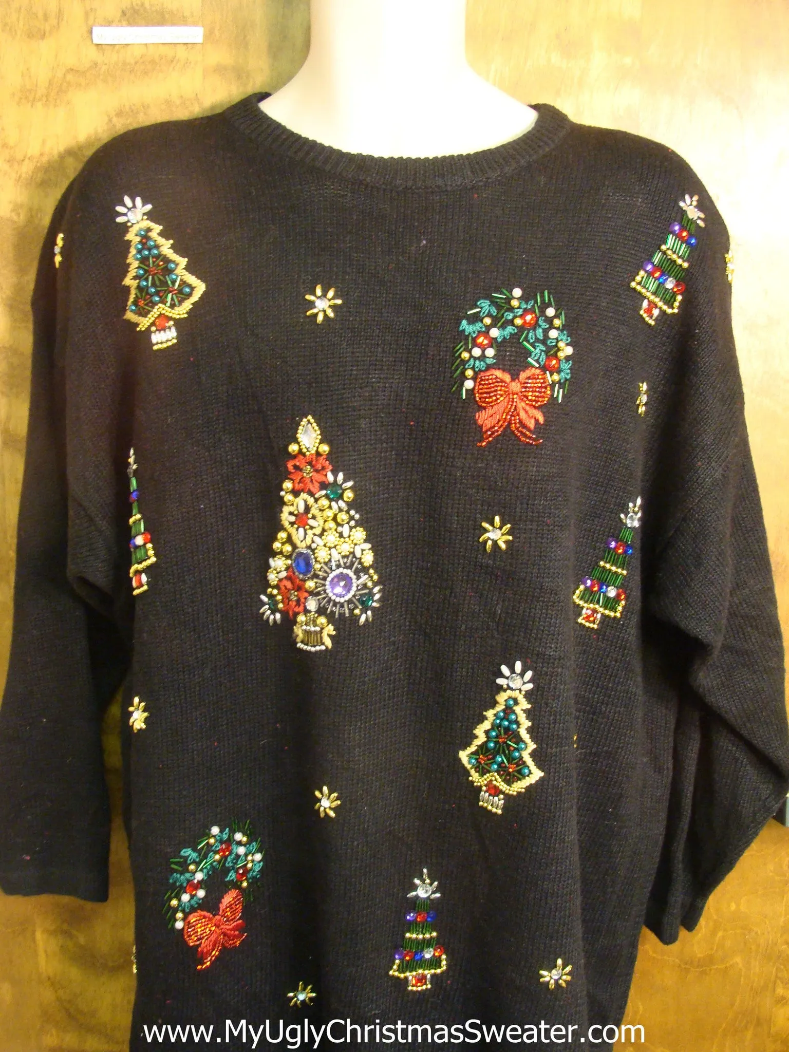 Bling Christmas Greenery Ugly Christmas Sweater