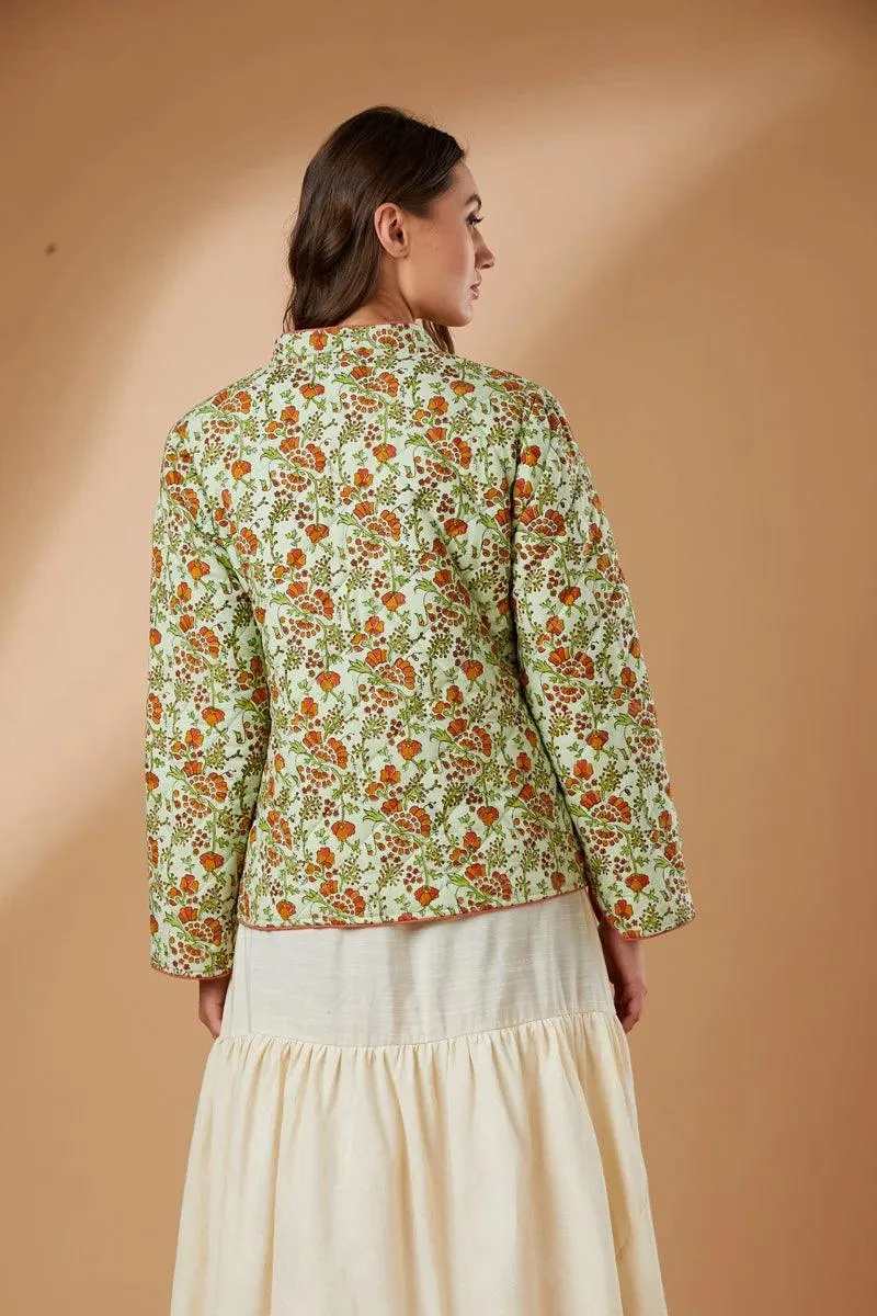 Block printed short coat – Cotton