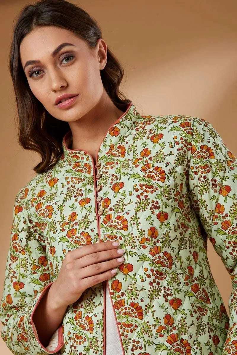 Block printed short coat – Cotton
