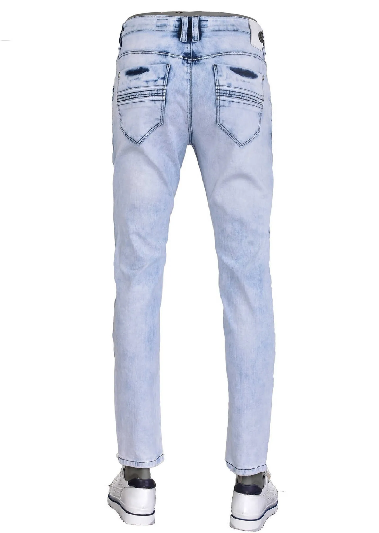 Blue Pleat Detailed Jeans