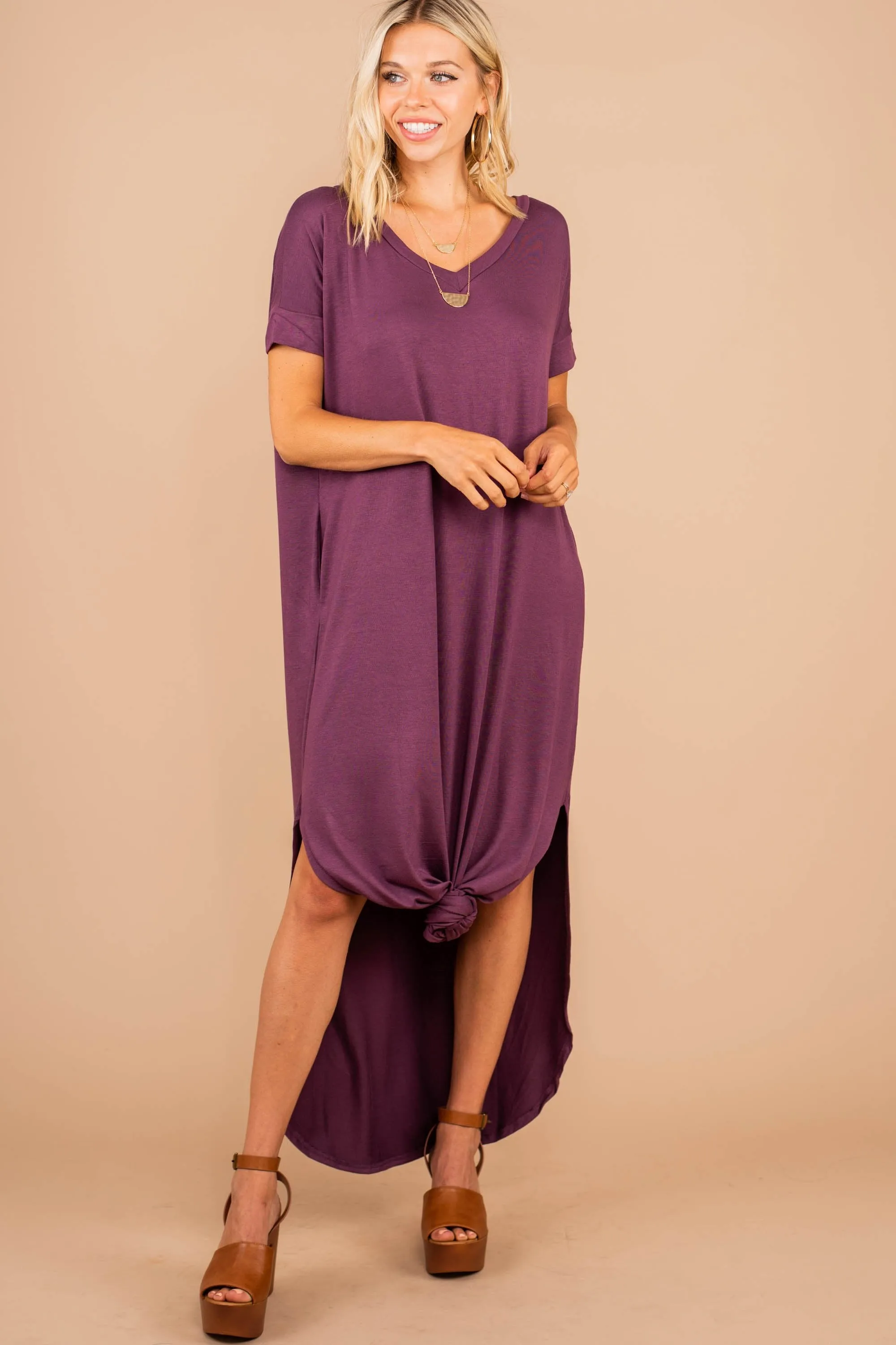 Bring You Home Eggplant Purple Maxi Dress