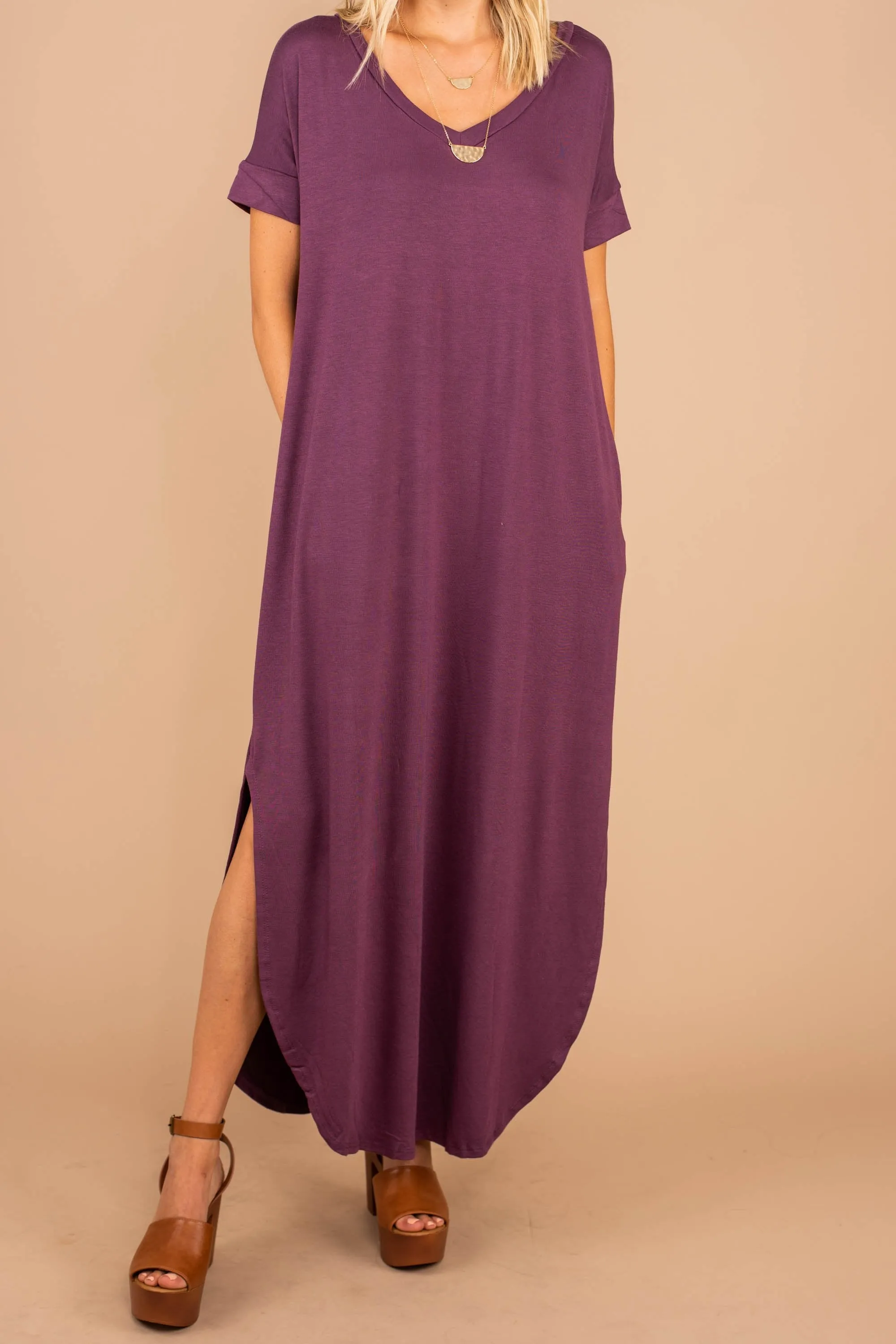 Bring You Home Eggplant Purple Maxi Dress