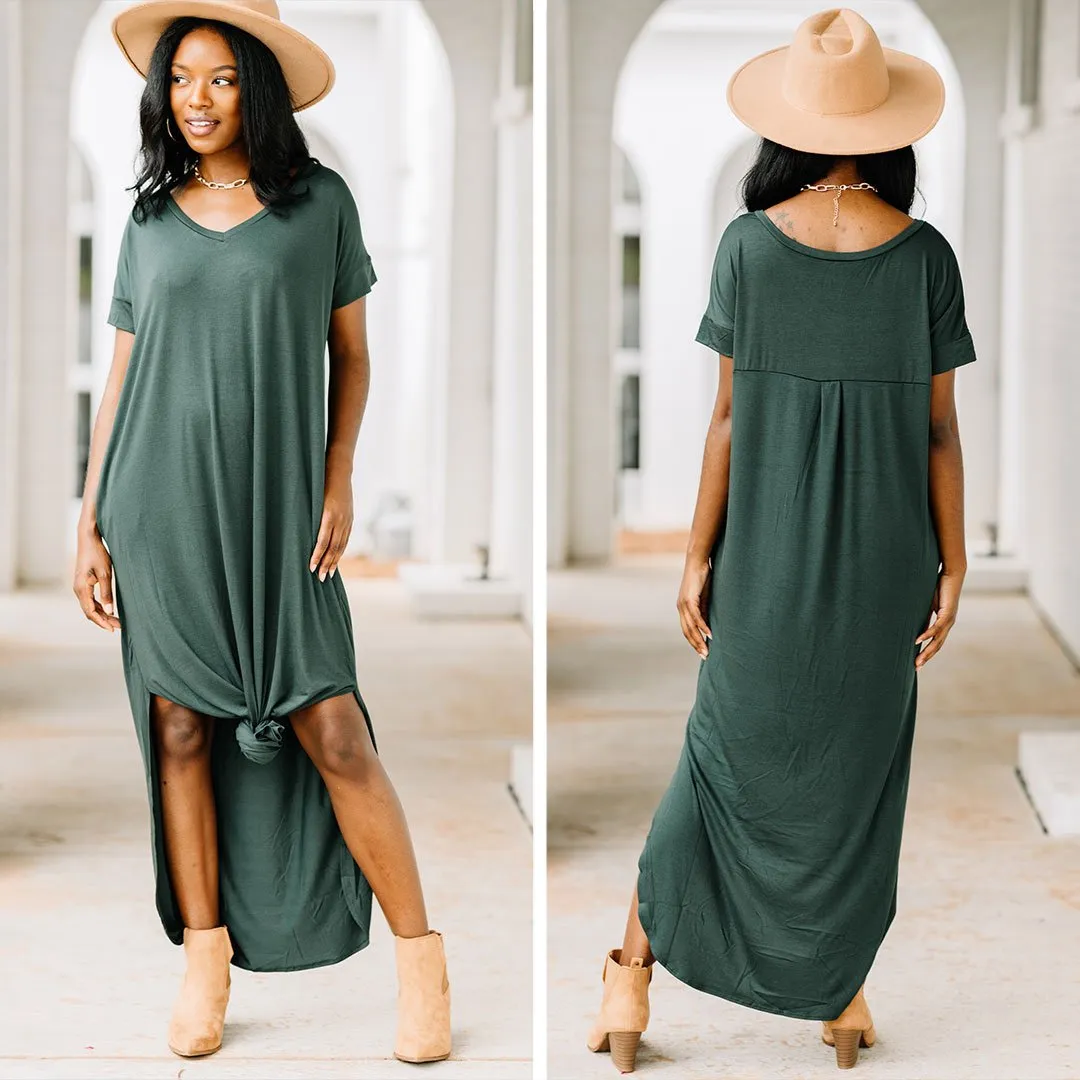 Bring You Home Hunter Green Maxi Dress