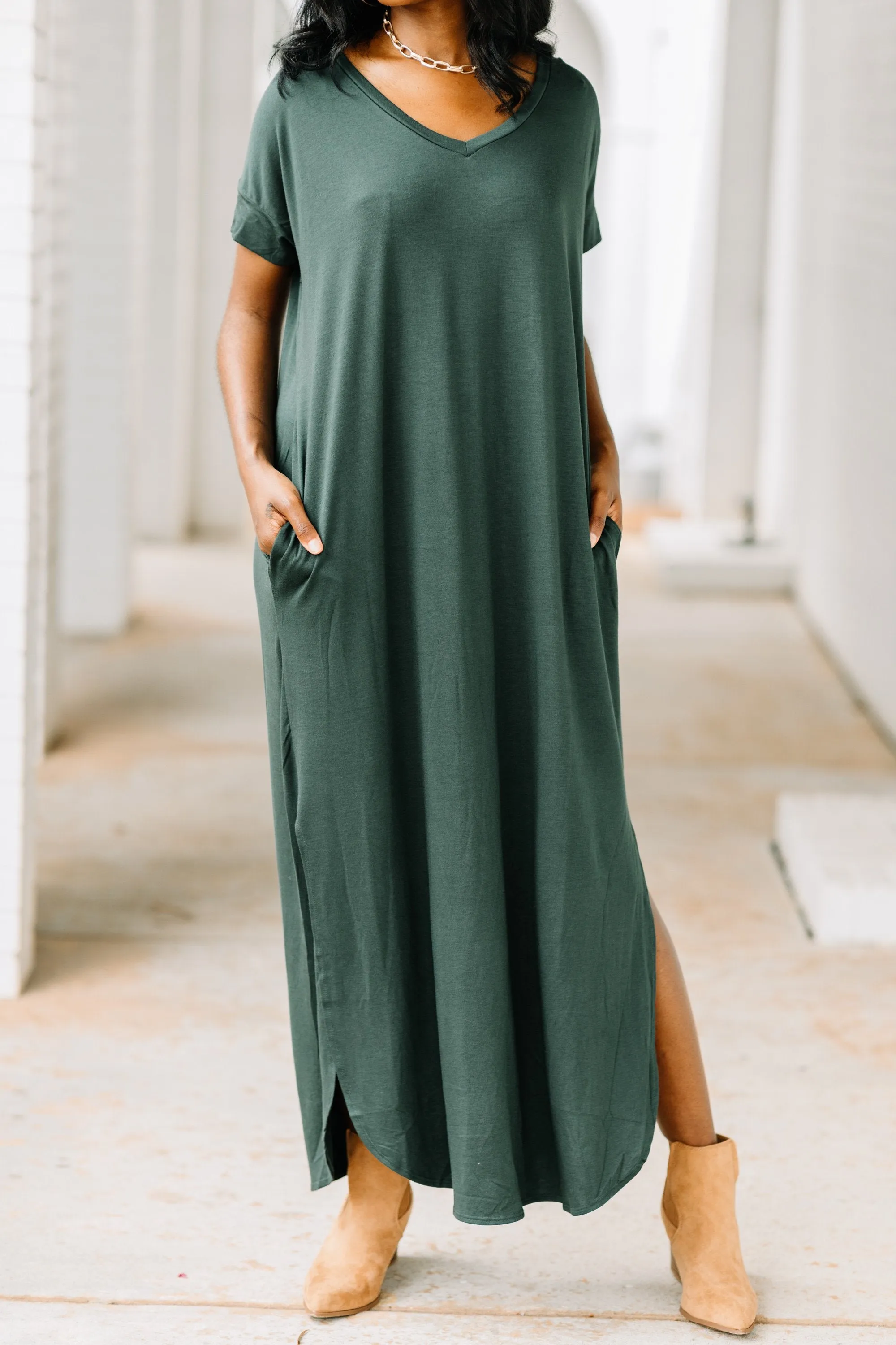 Bring You Home Hunter Green Maxi Dress