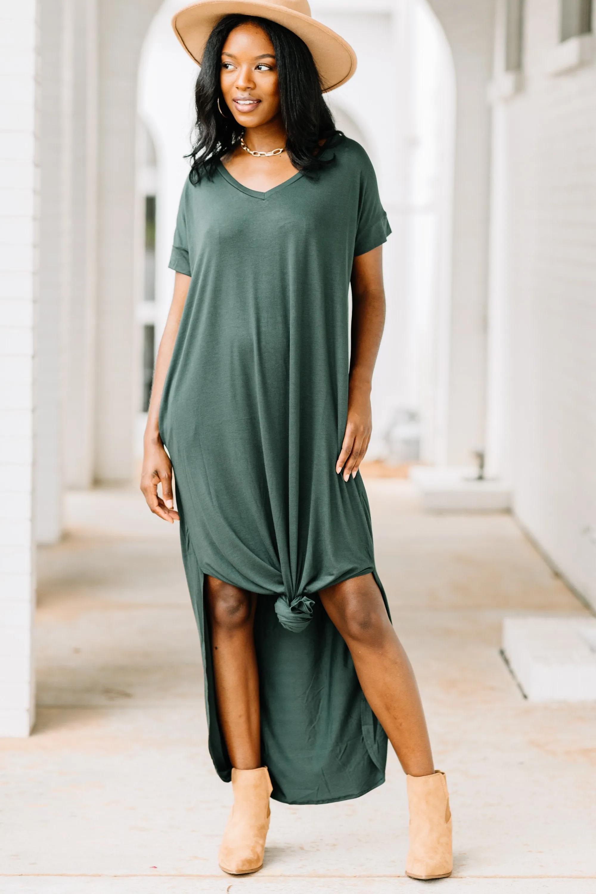 Bring You Home Hunter Green Maxi Dress