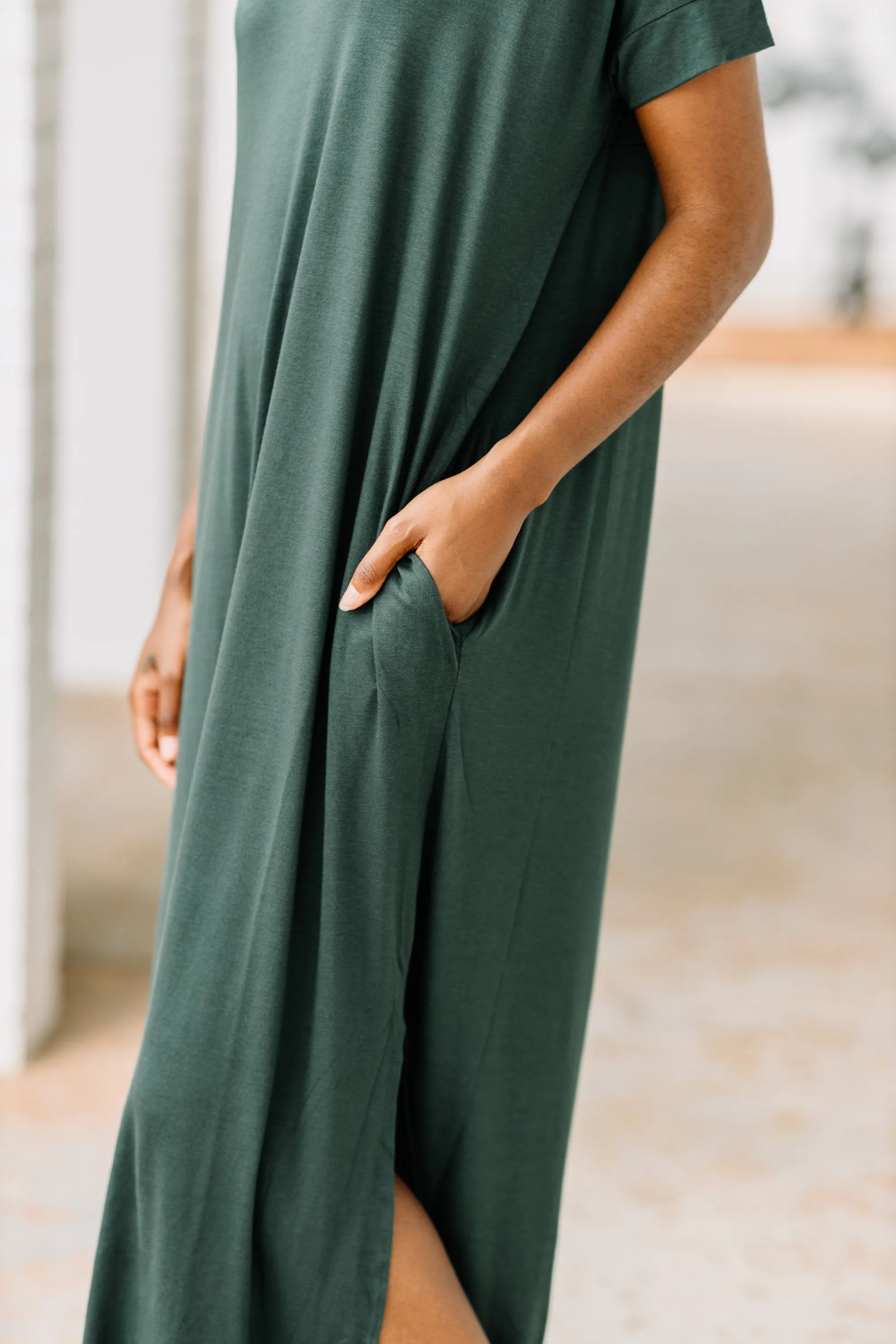 Bring You Home Hunter Green Maxi Dress