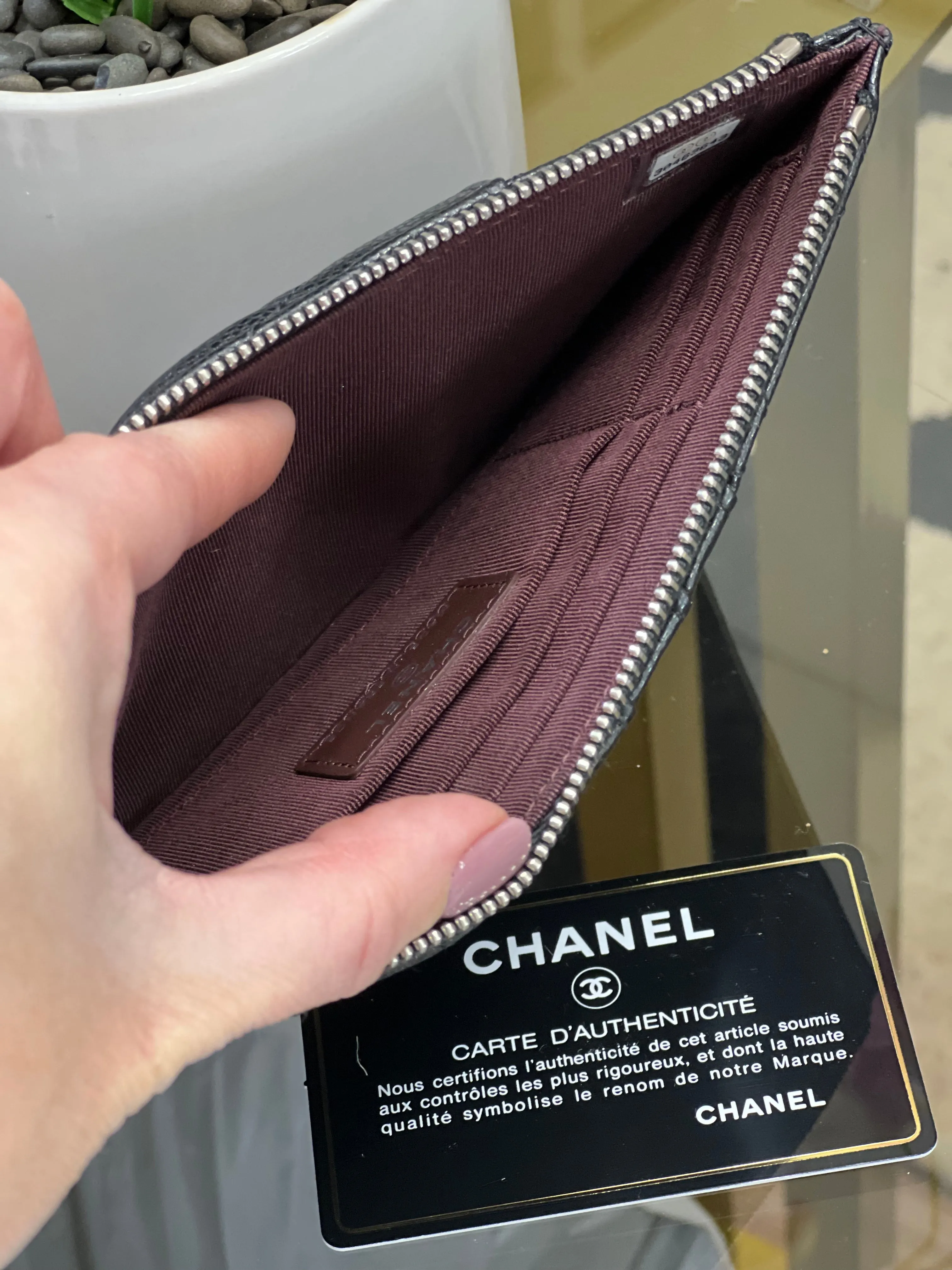 CHANEL CAVIAR QUILTED FLAT MULTI-FUNCTIONAL CASE