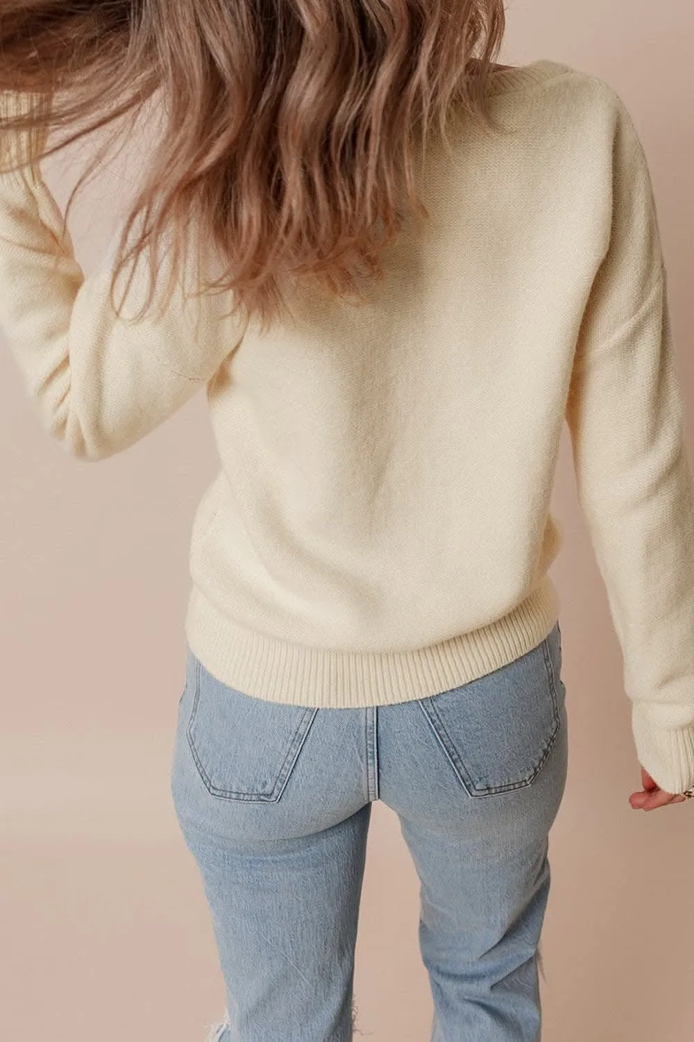 Chic floral crochet sweater