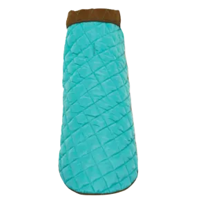 Coat | Diamond Quilted Brown & Aqua