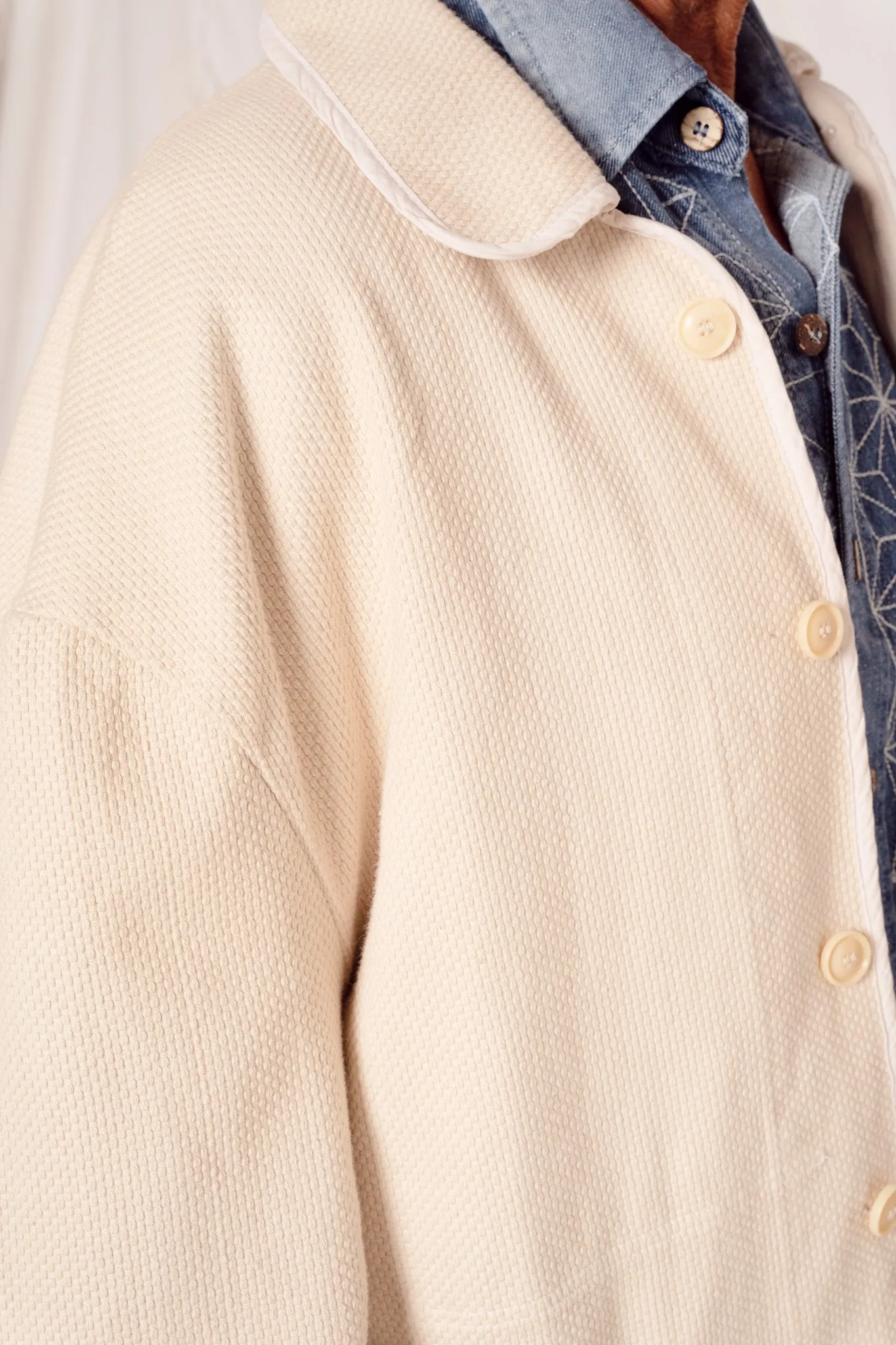Cunningham Jacket Sashiko Uneven Dye Stone