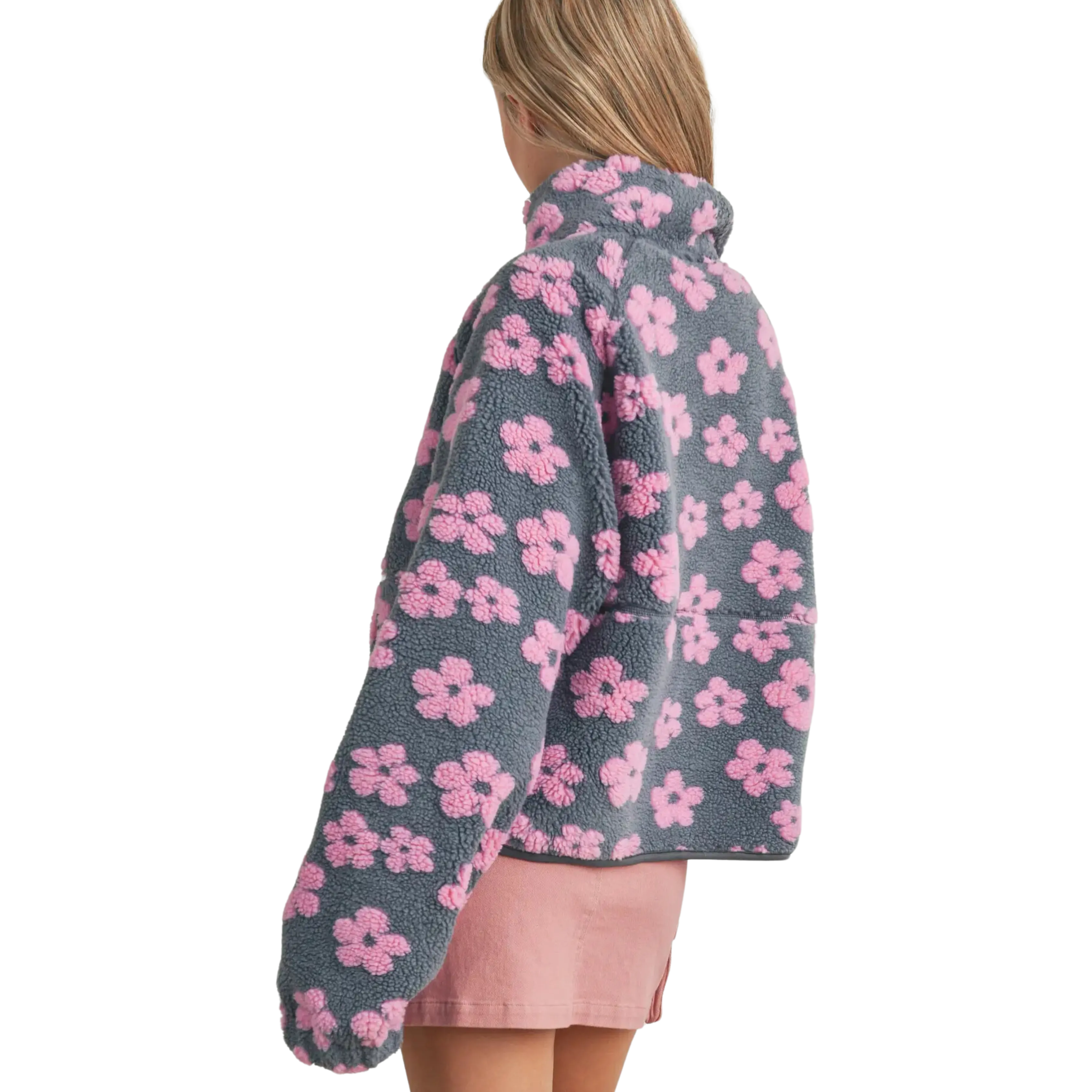 Daisy Flower Pattern Fleece Sherpa