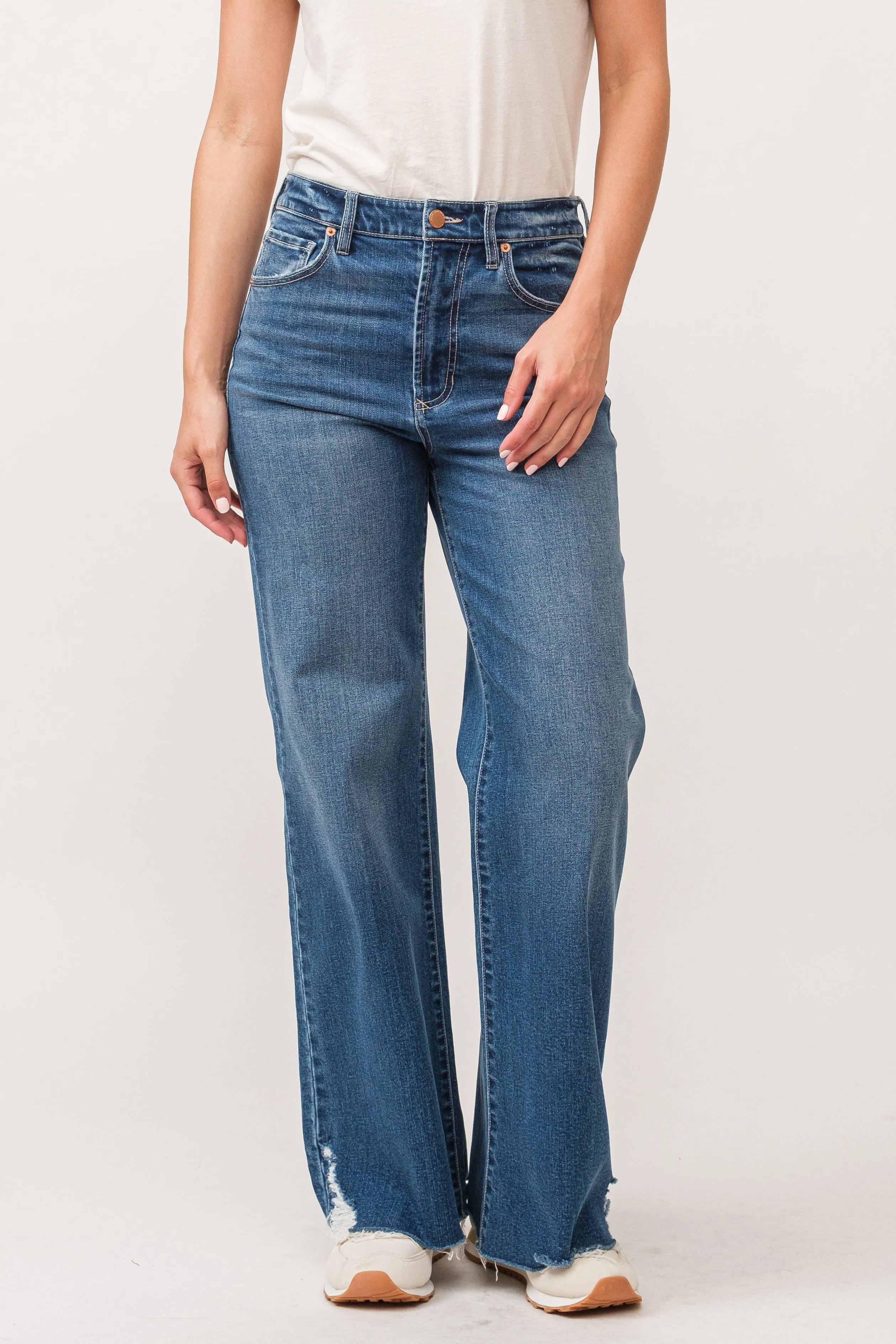 Dear John Fiona High Rise Wide Leg Jean in Portvell