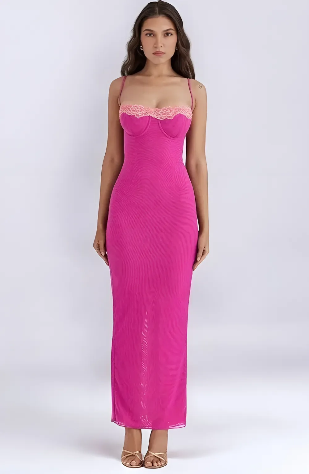 Delphine | Stretch Maxi Dress - Pink