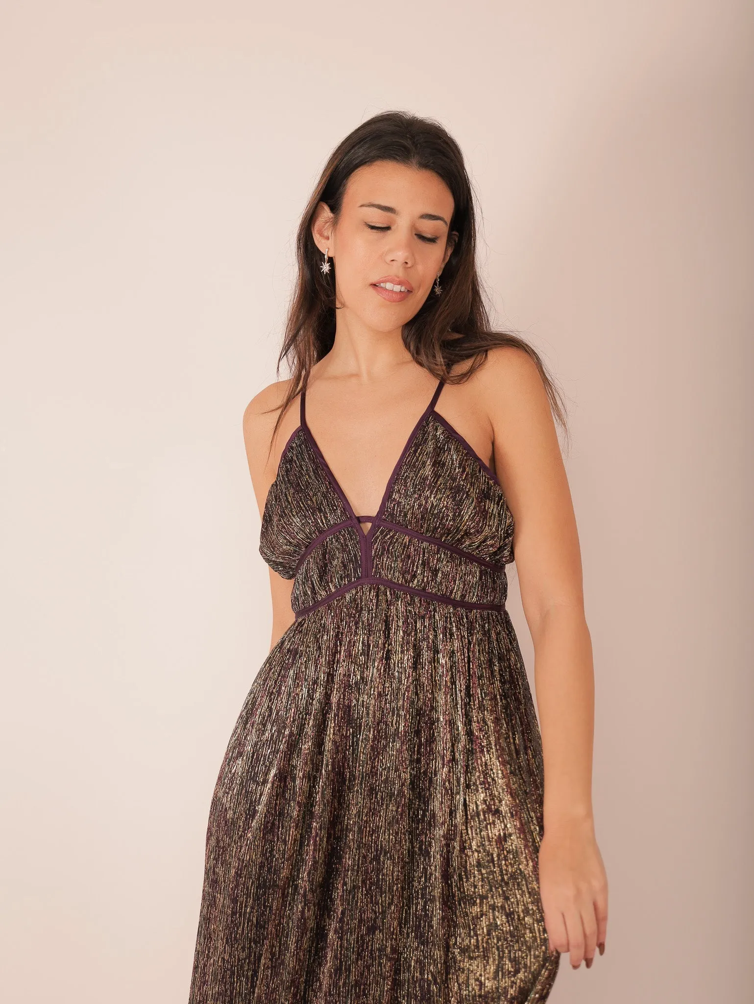 Evelette Shiny Maxi Dress