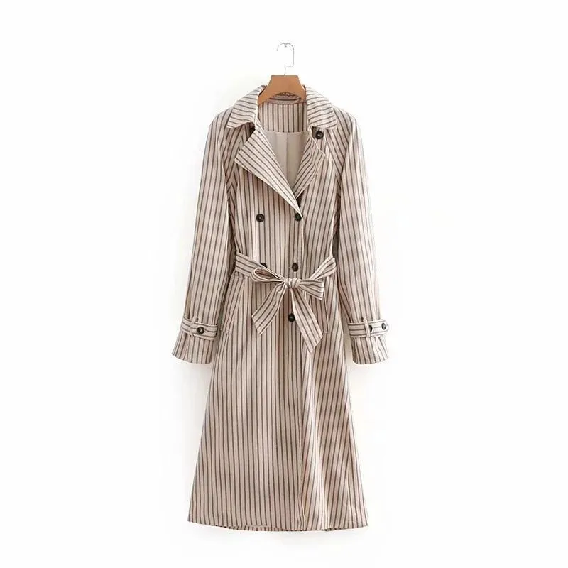 Fall Paragraph Dust Coat - New Stripe Belt