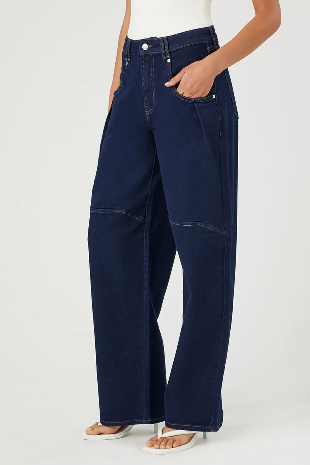Forever 21 Mid Rise Baggy Jeans, Denim