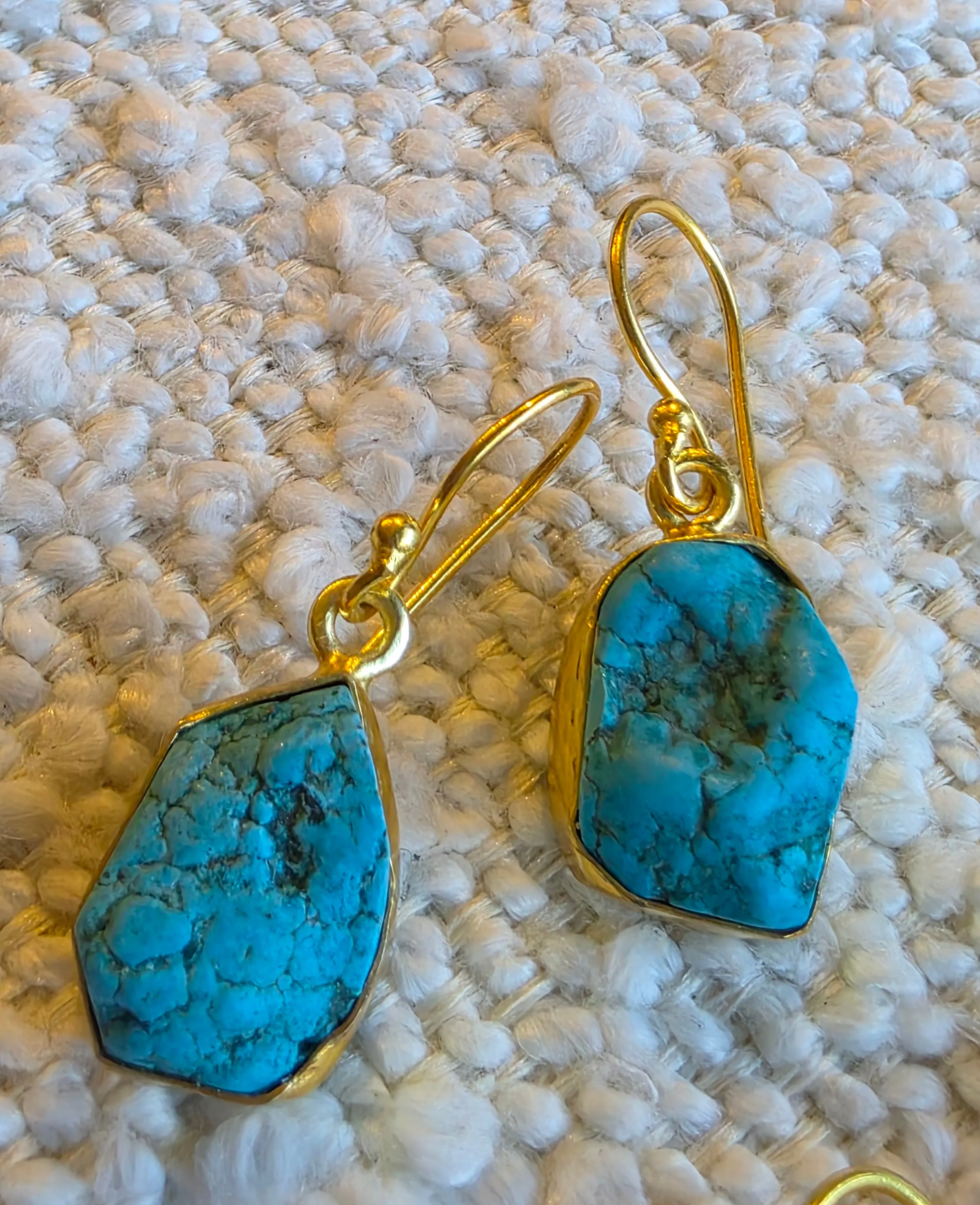 Gemajesty Raw Turquoise Drop Earring