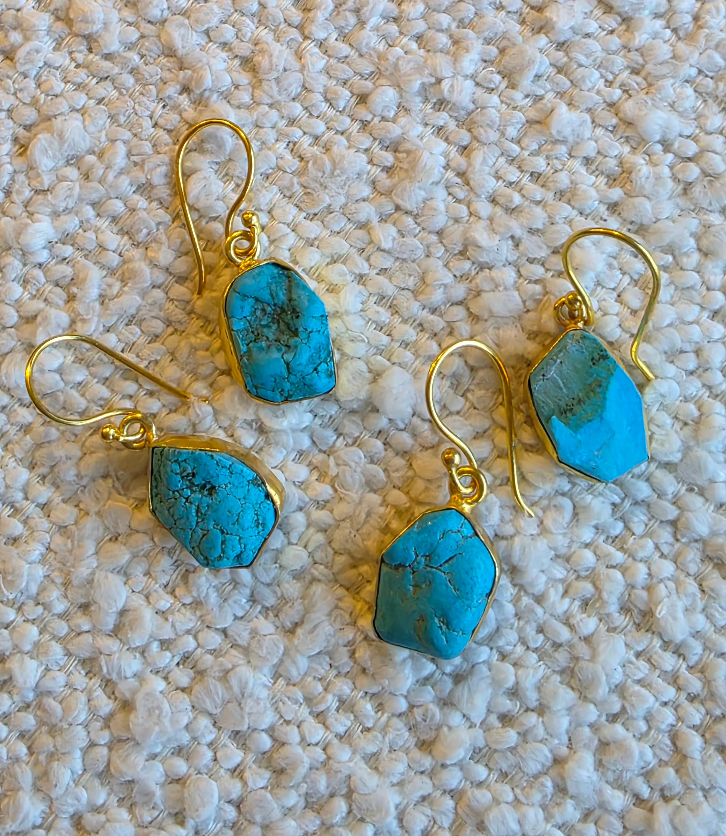 Gemajesty Raw Turquoise Drop Earring