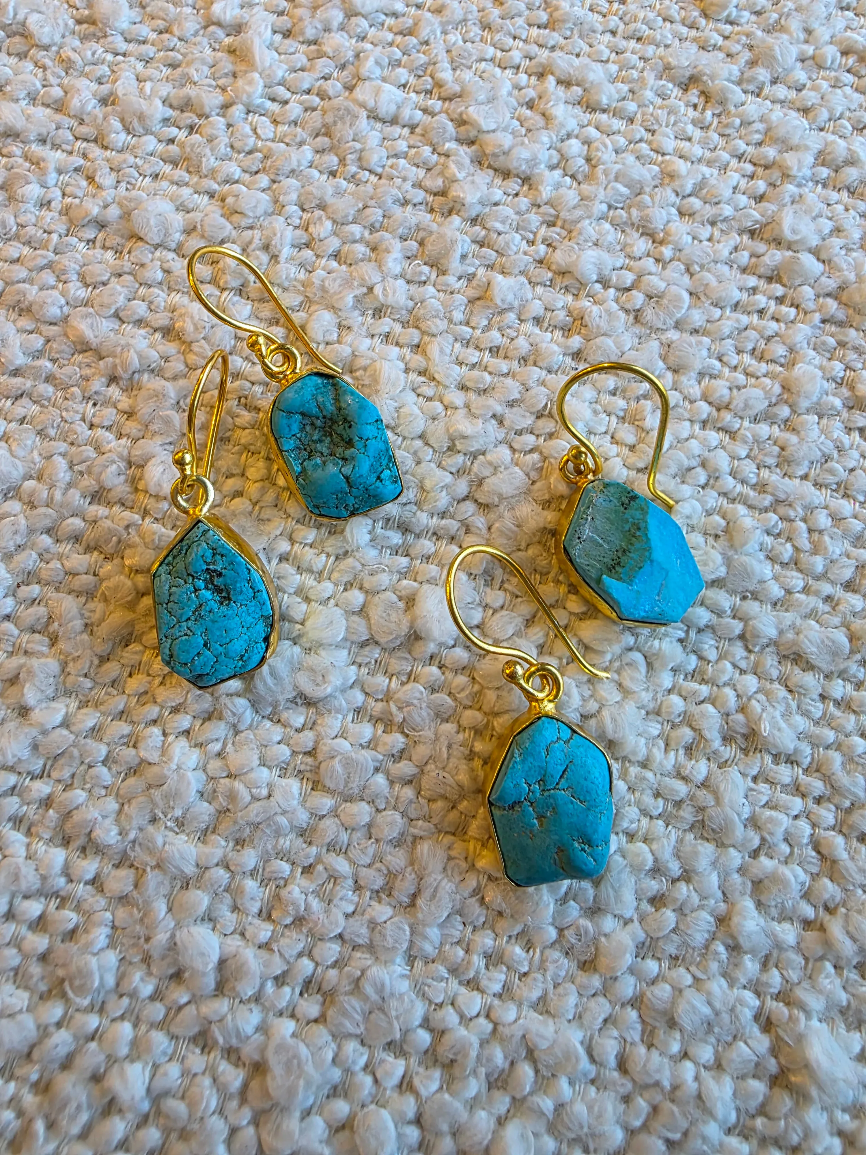 Gemajesty Raw Turquoise Drop Earring