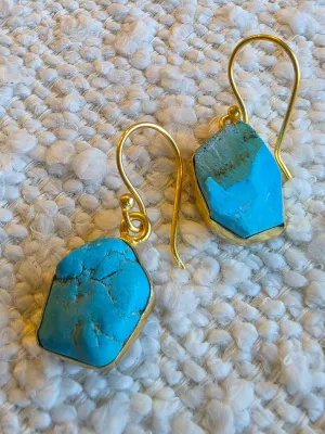 Gemajesty Raw Turquoise Drop Earring