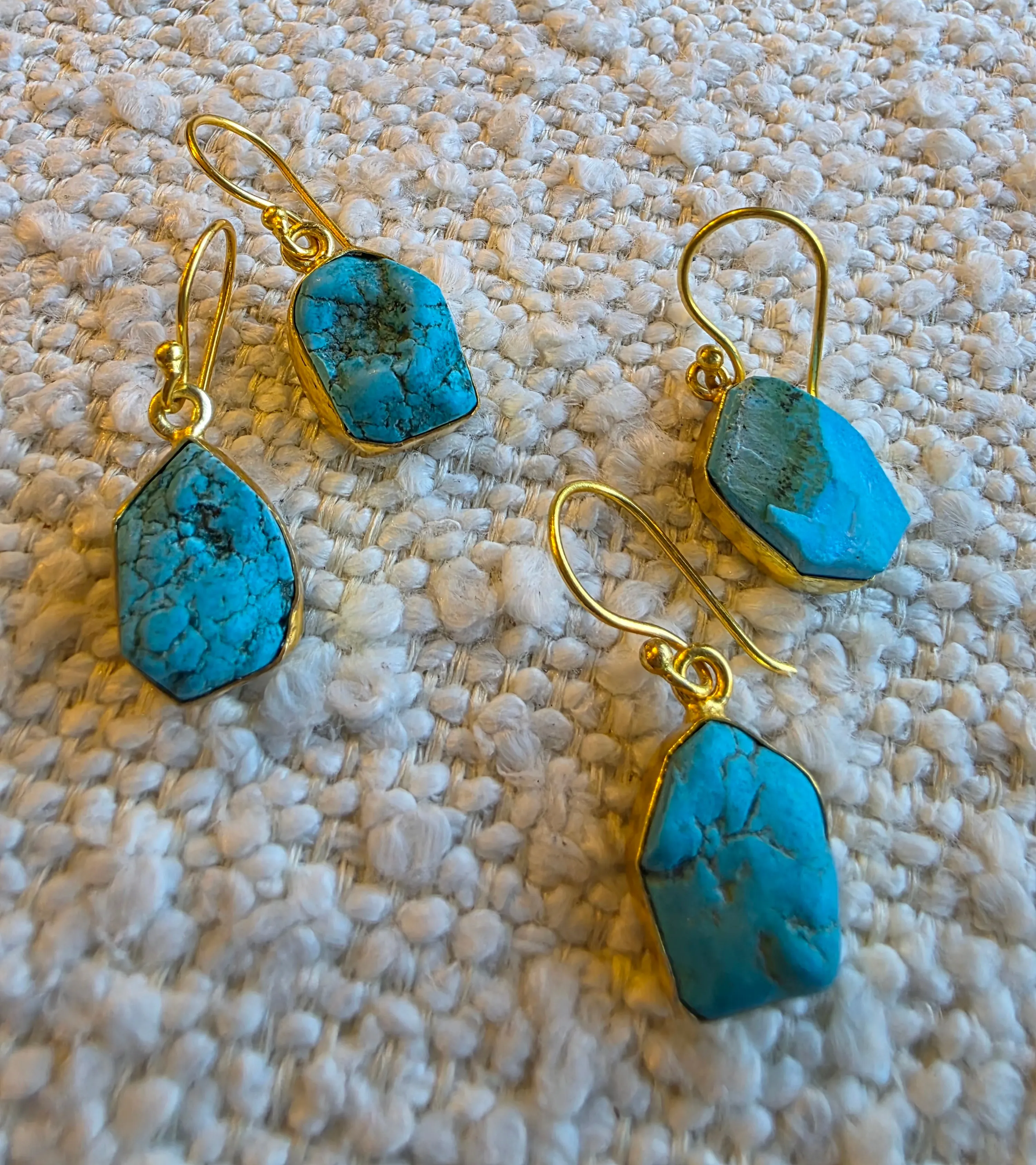 Gemajesty Raw Turquoise Drop Earring