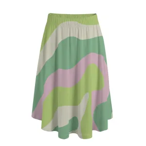 Green & Pink | Long Maxi Skirt With Pockets