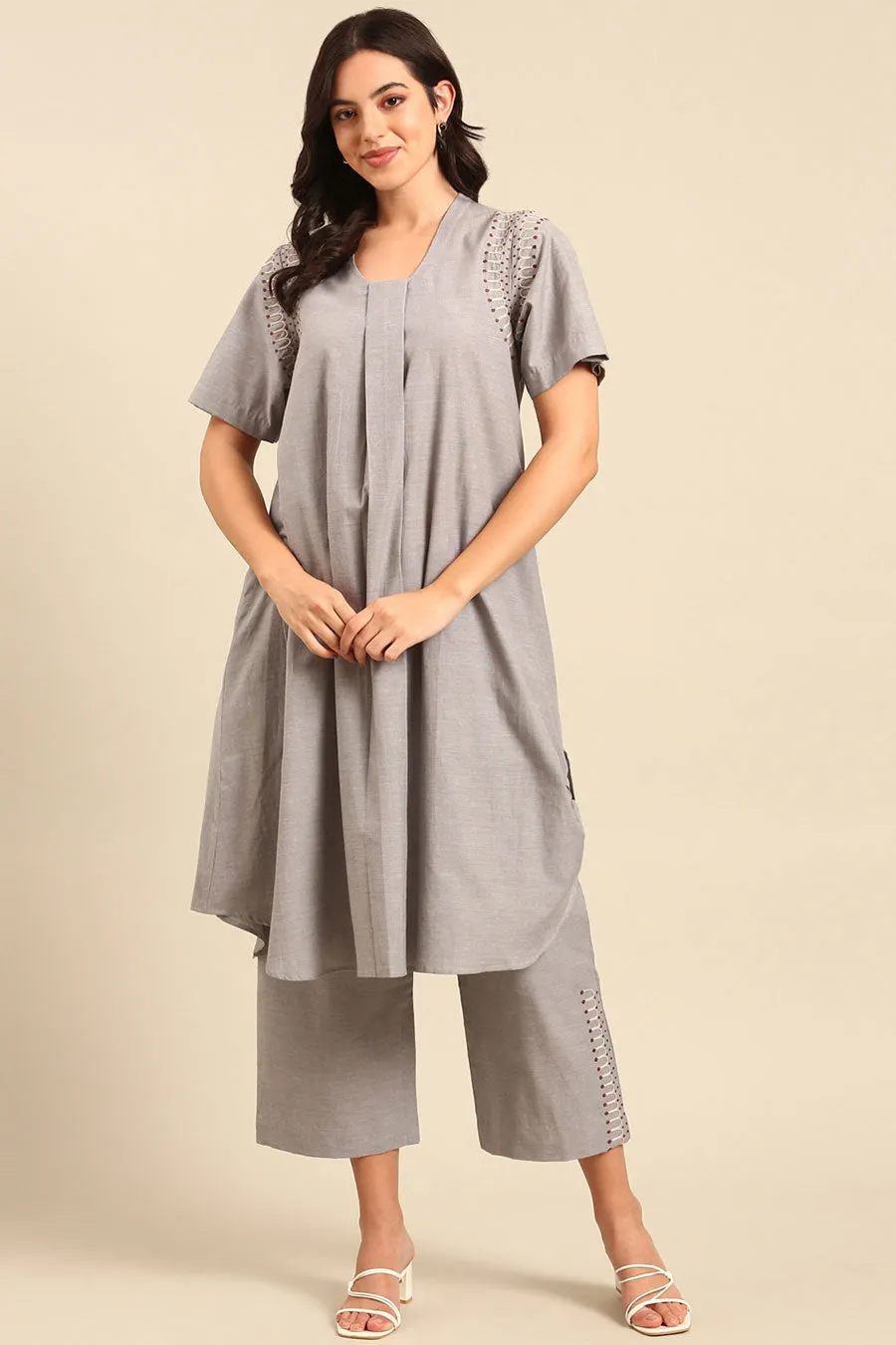 Grey Flared Pants