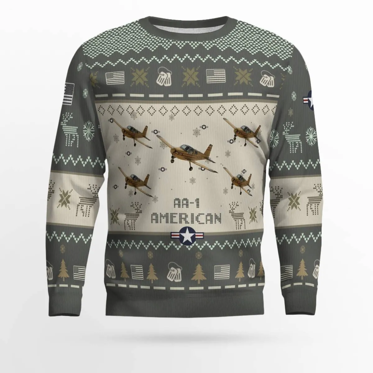 Grumman American AA-1 AA1_Aircraft Ugly Sweater, Ugly Sweater Christmas Shirt for Men Dad Veteran