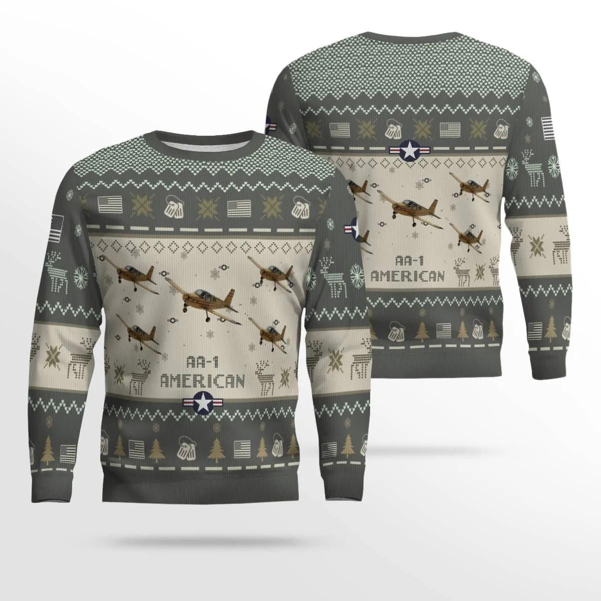 Grumman American AA-1 AA1_Aircraft Ugly Sweater, Ugly Sweater Christmas Shirt for Men Dad Veteran