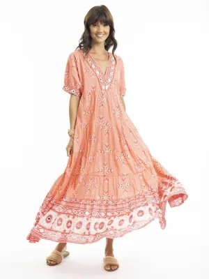 Heidi Coral Maxi Dress