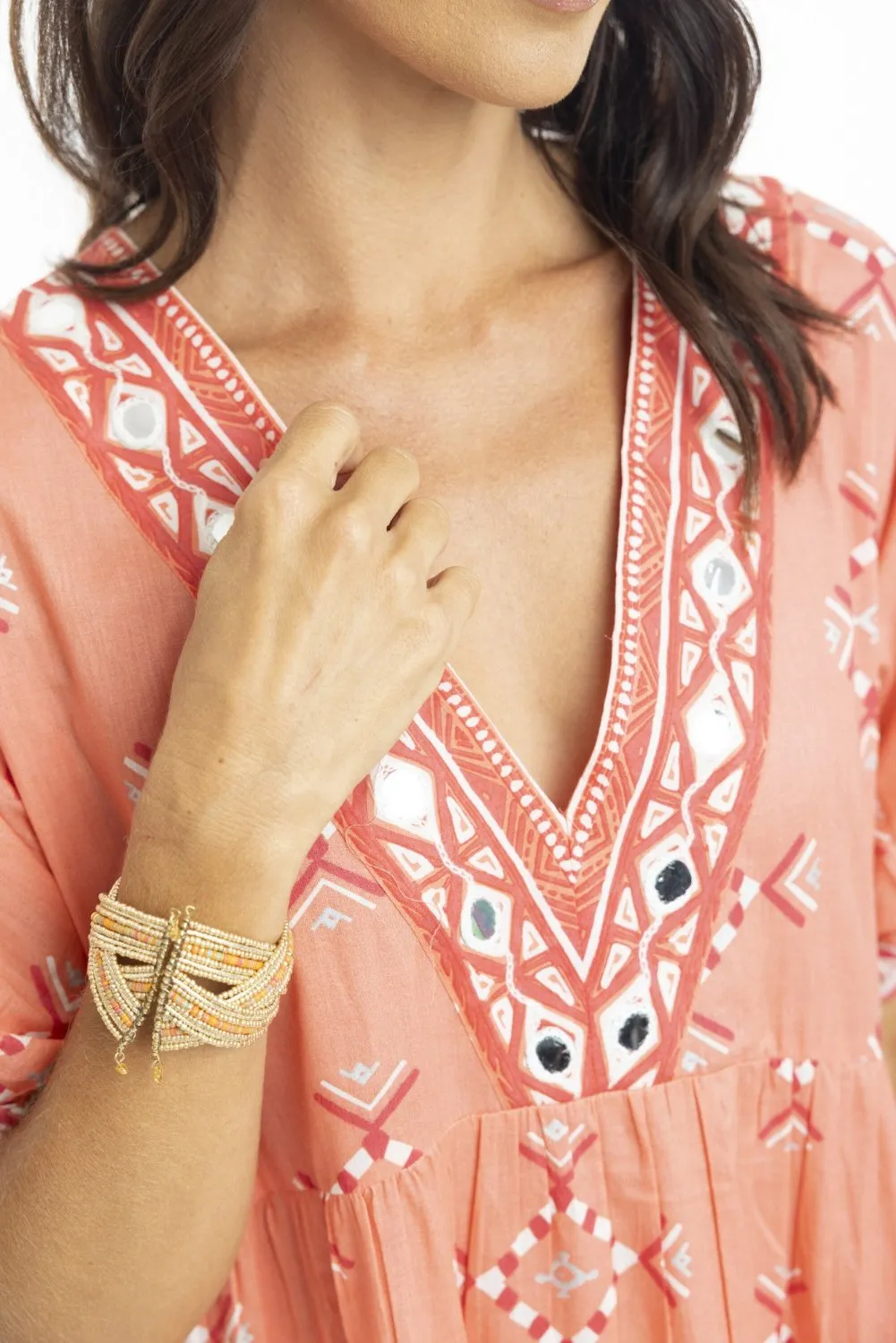 Heidi Coral Maxi Dress