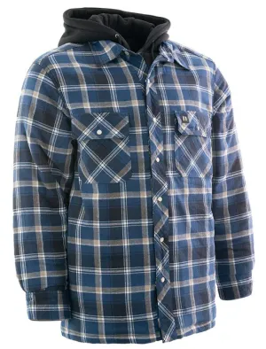 Hooded Sherpa-Lined Flannel Shirt Jacket