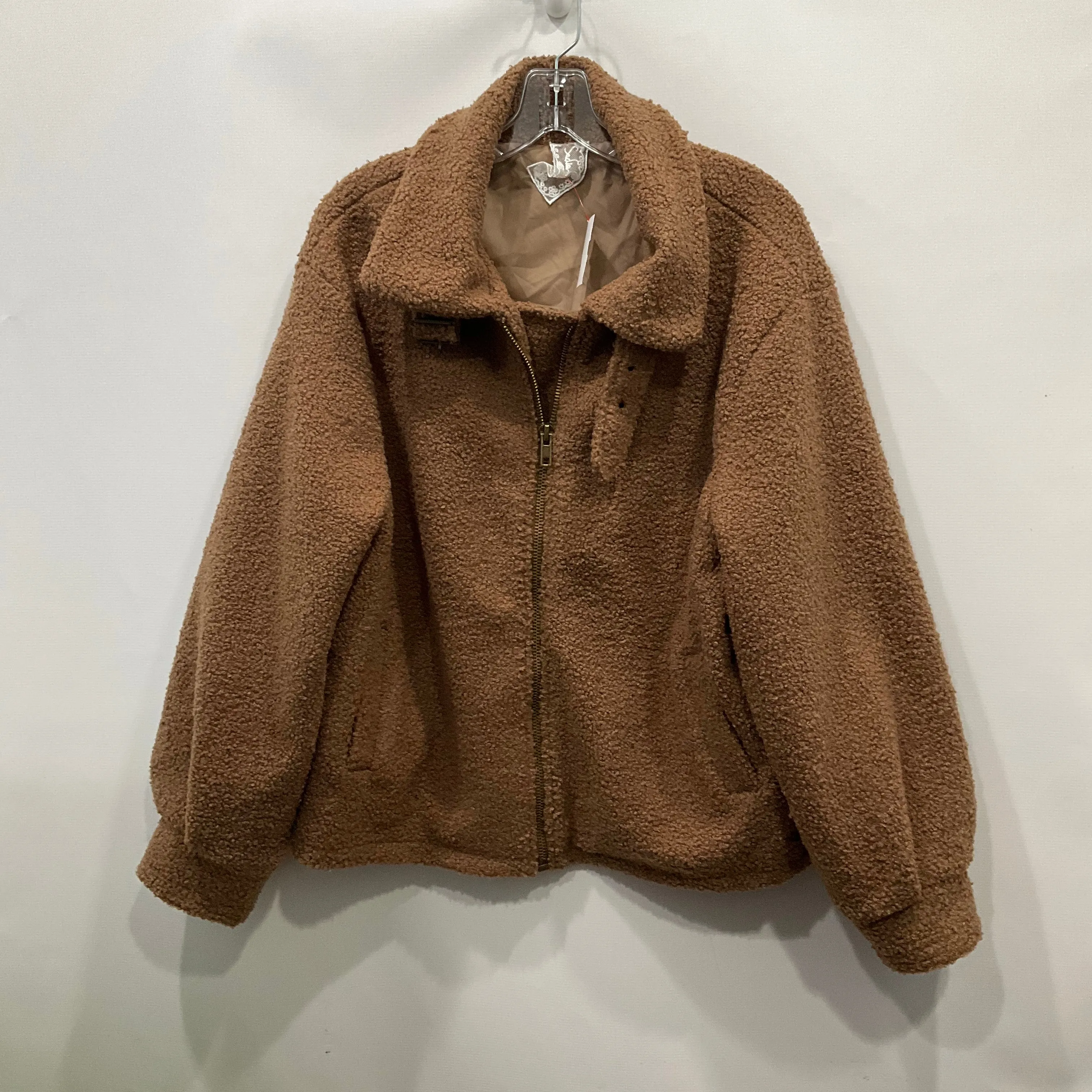 Jacket Faux Fur & Sherpa By Sail To Sable In Brown, Size: L