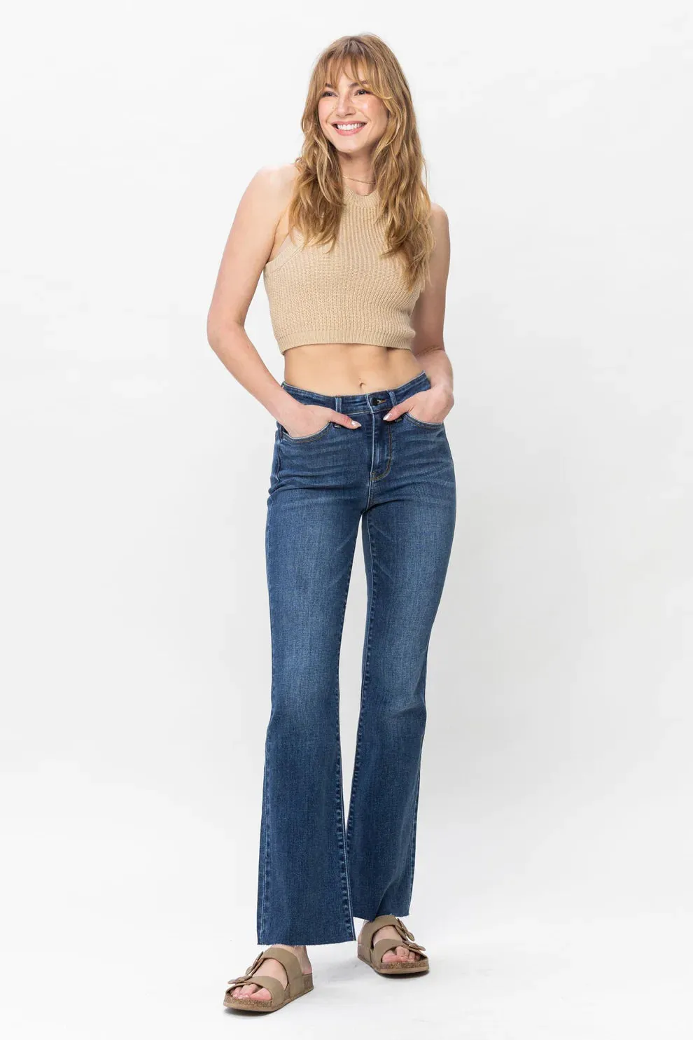 Judy Blue Contrast Mid Rise Bootcut