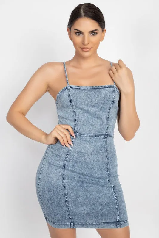 Kendall Denim Mini Dress - Acid  Wash