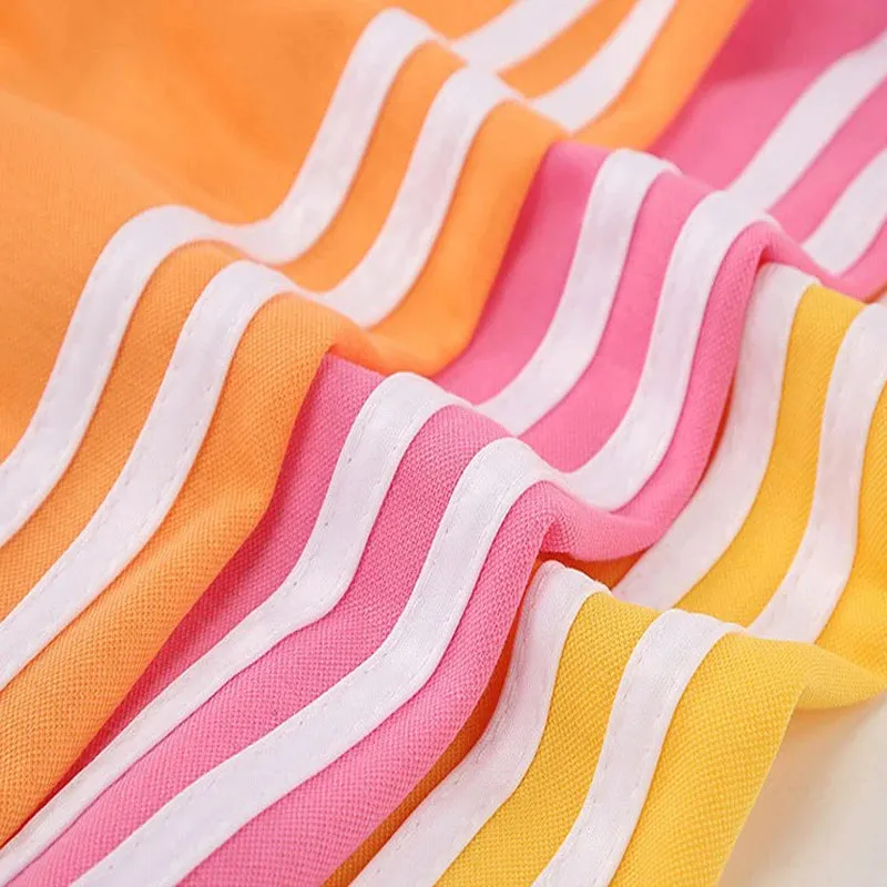 Kids Warm Pants Boy Girls Summer Cotton Linen Outer Wear Side Stripe Breathable Trousers 3-12Years Children Clothes Casual Pants