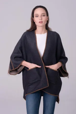 Kimono gris con filo camel de Alpaca Blend