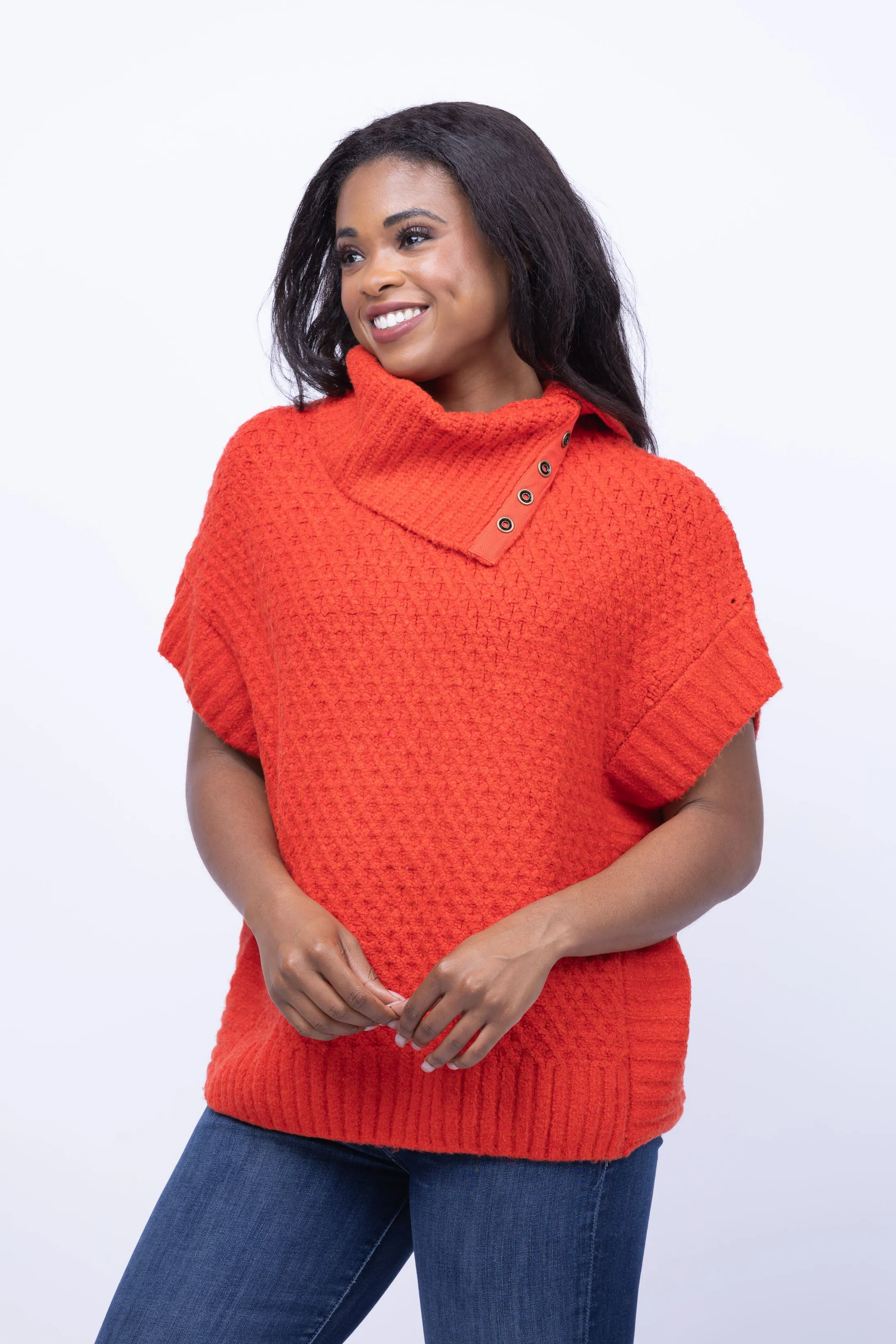 Lilla P Snap Neck Poncho in Lava