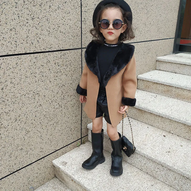 Luna Little Girl's Faux Fur Coat