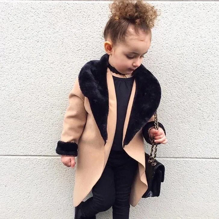 Luna Little Girl's Faux Fur Coat