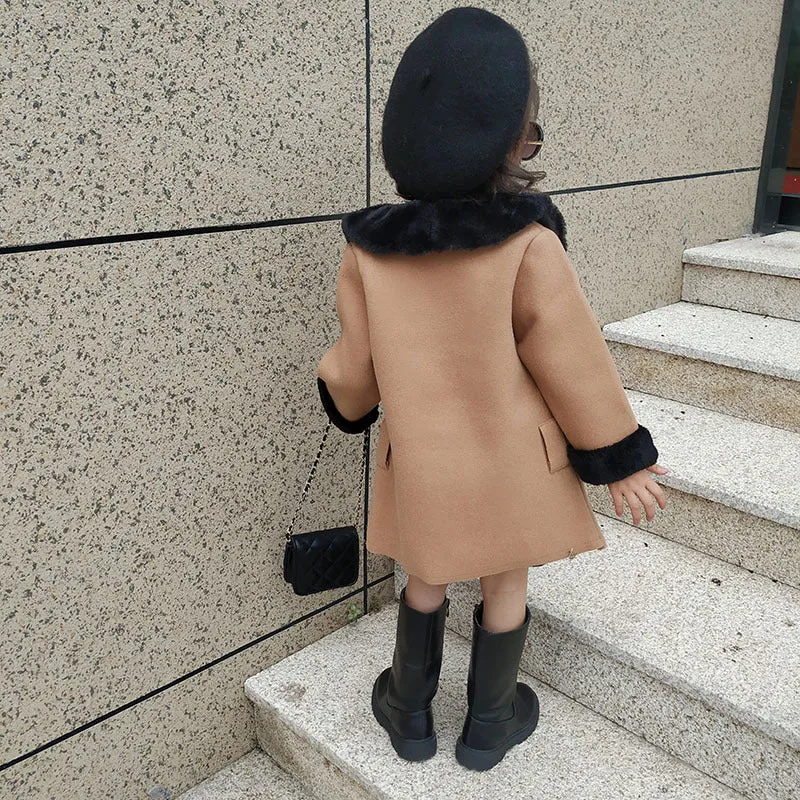 Luna Little Girl's Faux Fur Coat